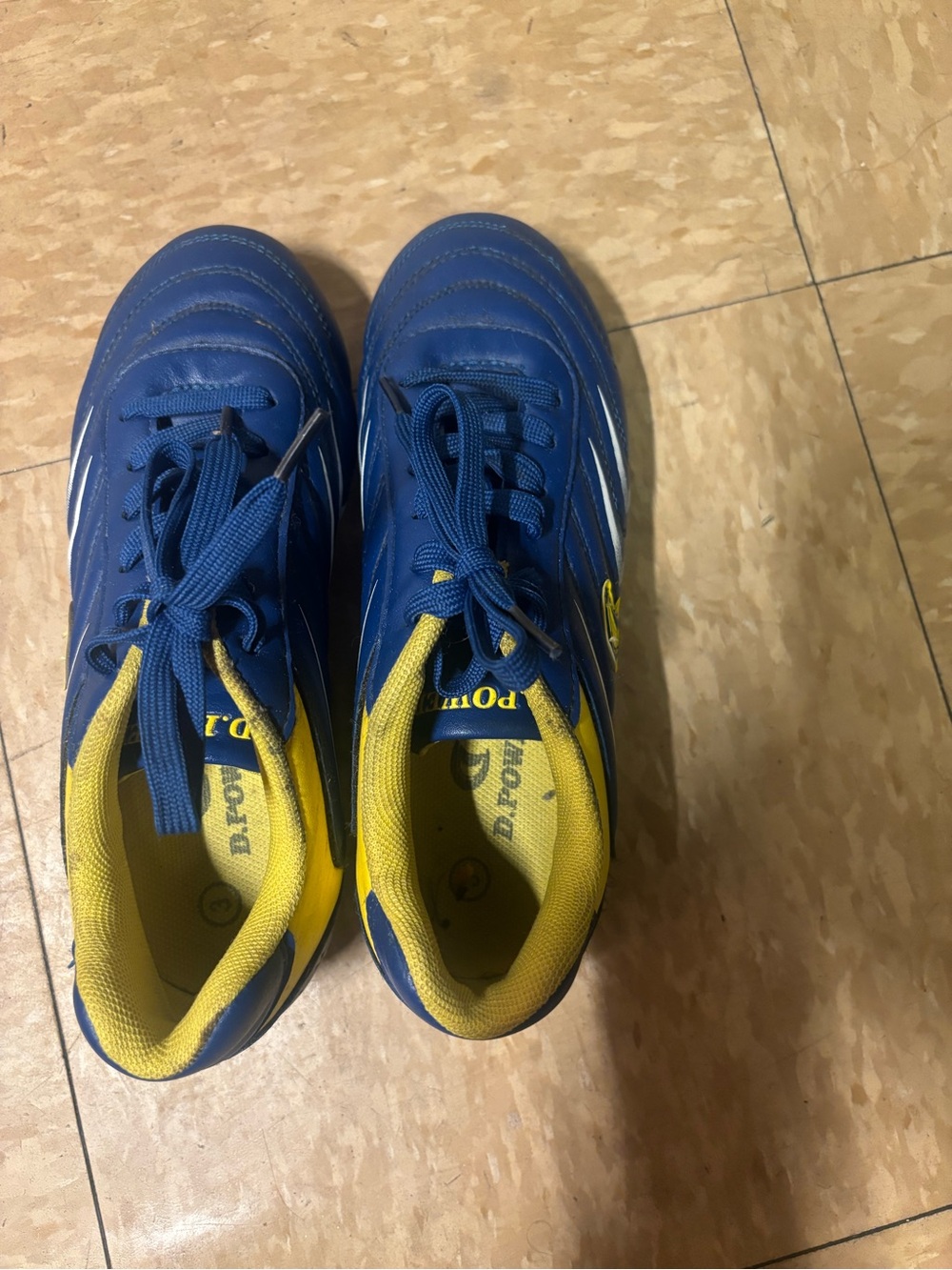 Blue and Yellow Kids Athletic Sneakers - Youth Lace-Up Trainer
